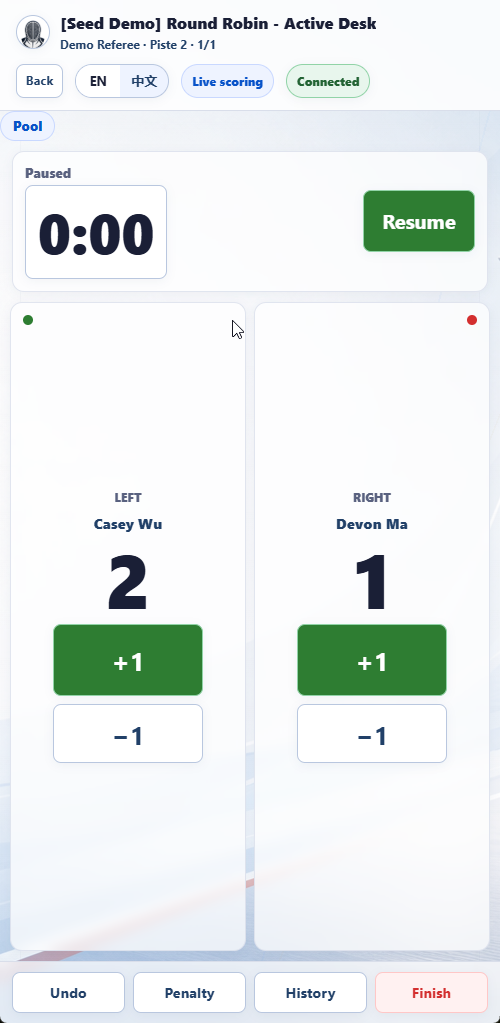 Mobile live scoring